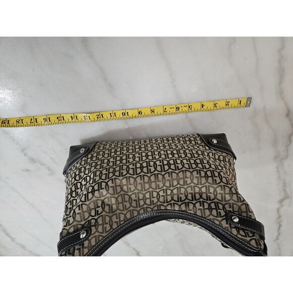 Giani Bernini Signature Logo Brown Canvas & Faux Leather Shoulder Bag - Picture 10 of 10